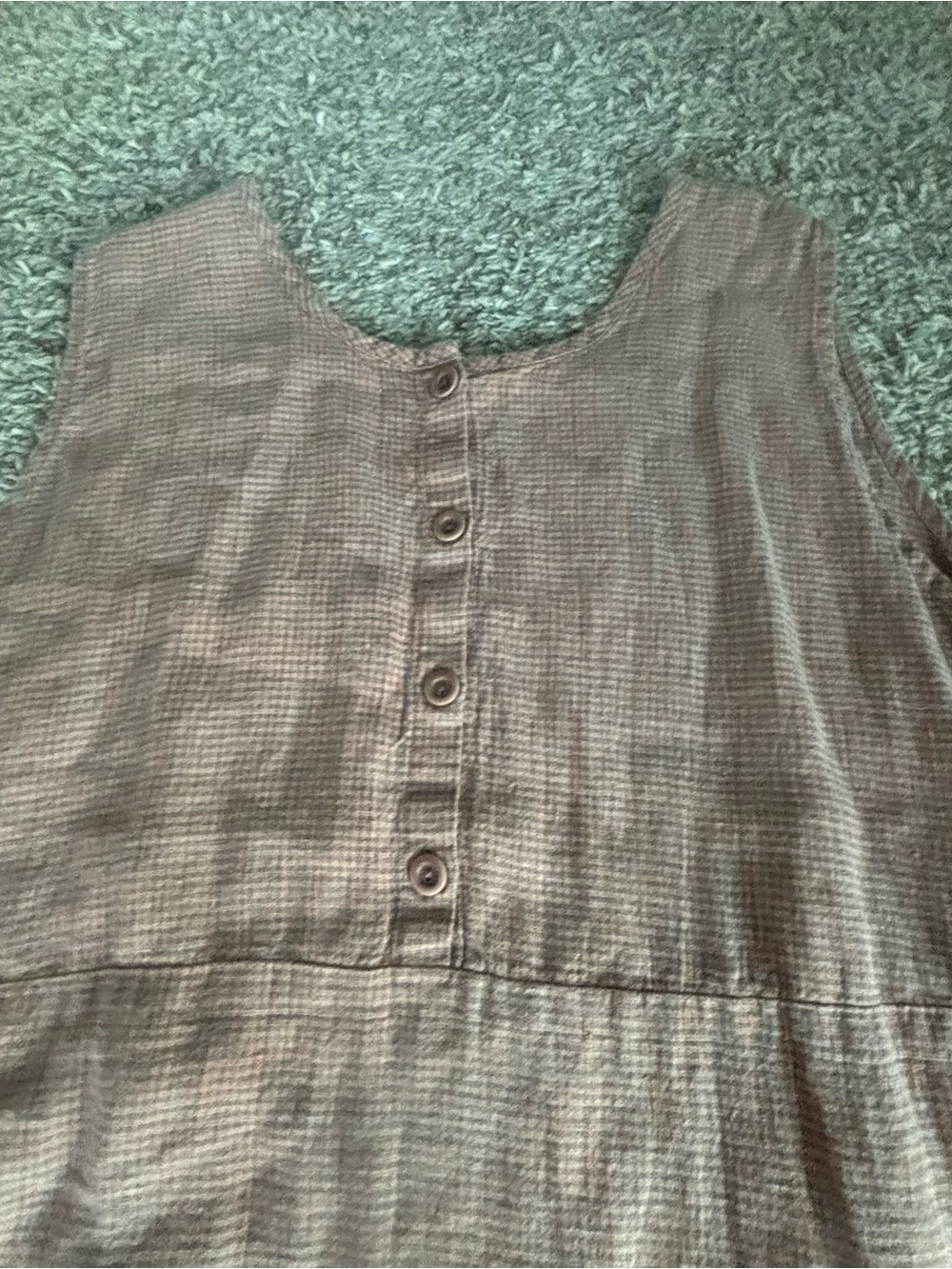 Sleeveless Textured Brown Maxi Skirt FLAX linen sz l dress brow orange